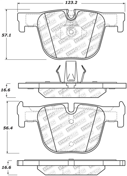 StopTech Street Select Brake Pads w/Hardware - Rear