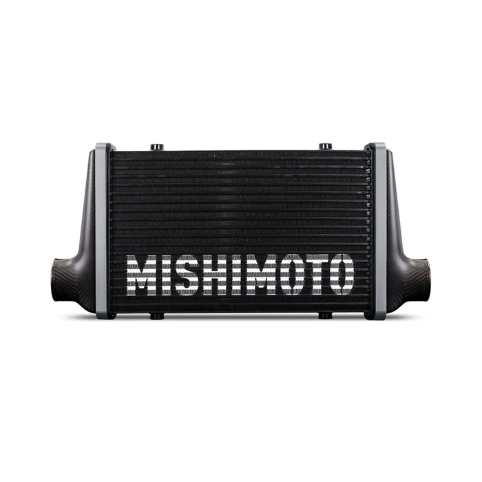 Mishimoto Universal Carbon Fiber Intercooler - Gloss Tanks - 450mm Black Core - C-Flow - BL V-Band