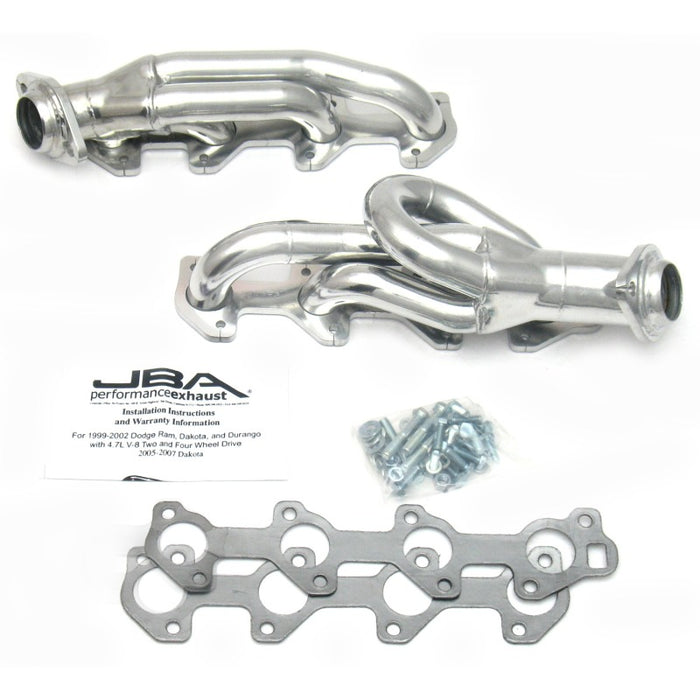 JBA 04-07 Doge Dakota 4.7L PowerTech 1-1/2in Primary Silver Ctd Cat4Ward Header