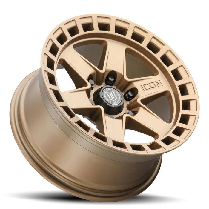 ICON Raider 17x8.5 6x120 0mm Offset 4.75in BS Satin Brass Wheel