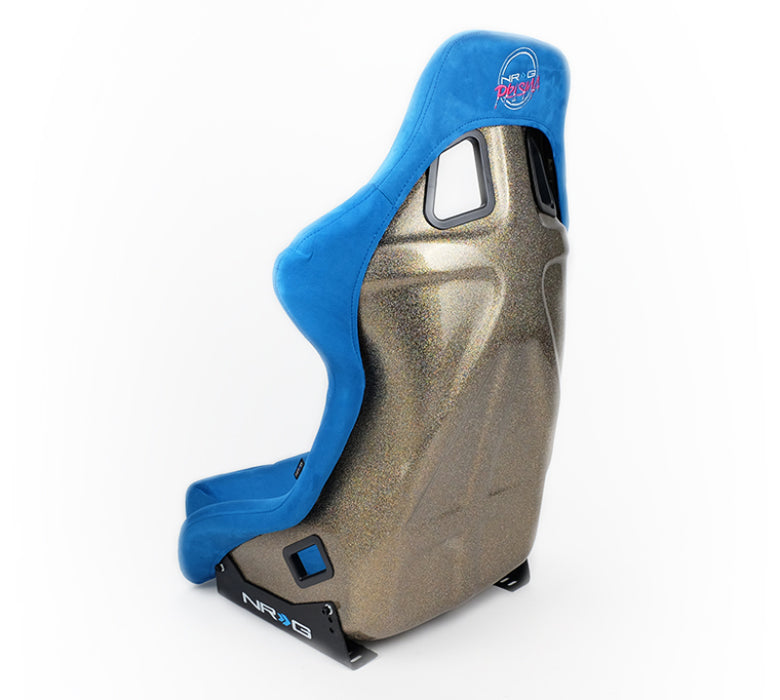 NRG FRP Bucket Seat ULTRA Edition - Large (Blue Alcantara/Gold Glitter Back)