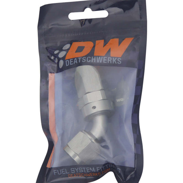 DeatschWerks 8 AN Female Flare Swivel 60-degree Hose End CPE - Anodized DW Titanium