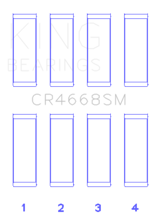 King Chrysler/Mitsubishi/Hyundai/Kia World Engine (Size Standard) Connecting Rod Bearing Set