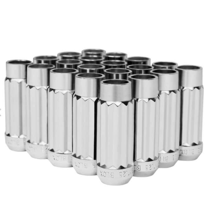 BLOX Racing 12-Sided P17 Tuner Lug Nuts 12x1.25 - Chrome Steel - Set of 20