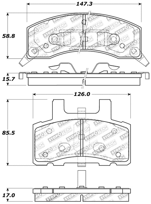 StopTech Sport Brake Pads w/Shims and Hardware - Front