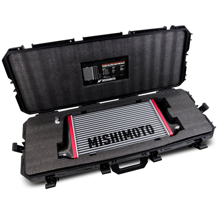 Mishimoto Universal Carbon Fiber Intercooler - Gloss Tanks - 450mm Silver Core - C-Flow - G V-Band