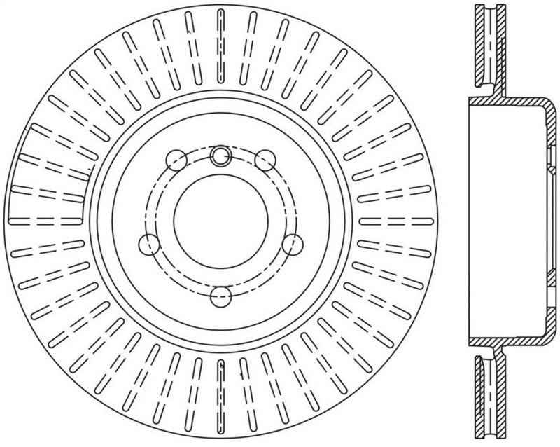 StopTech 11-13 BMW 550i Rear Left Drilled Sport Brake Rotor