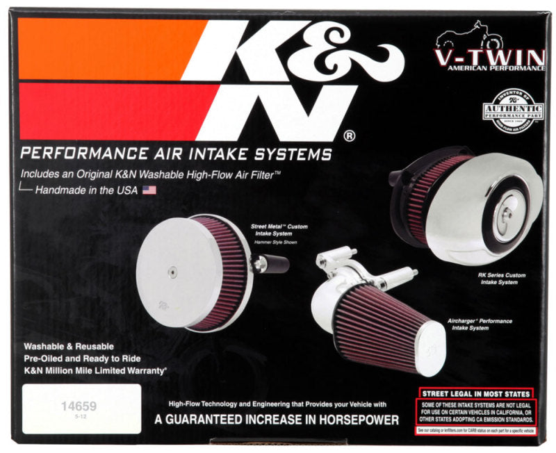 K&N 10-16 Harley Davidson Dyna Wide Glide Street Metal Custom Air Filter