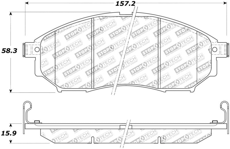 StopTech Street Touring 06-08 350Z w/ Std Brakes Front Brake Pads