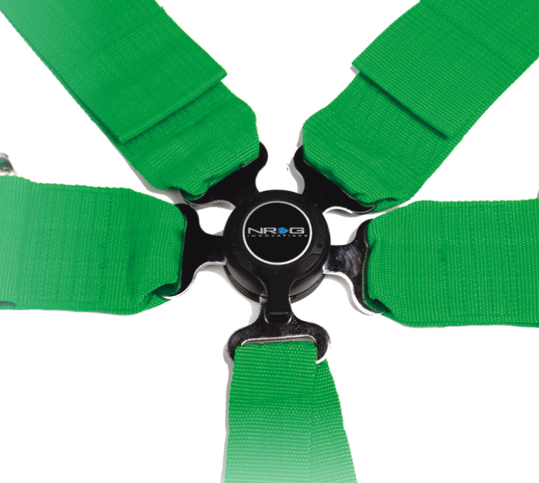 NRG 6PT 3in. Seat Belt Harness / Cam Lock - Green