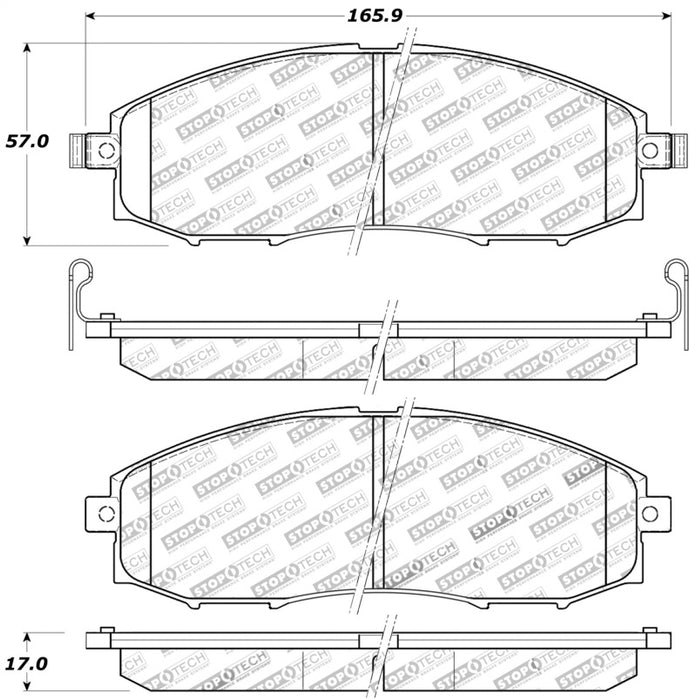 StopTech Sport Brake Pads w/Shims and Hardware - Front