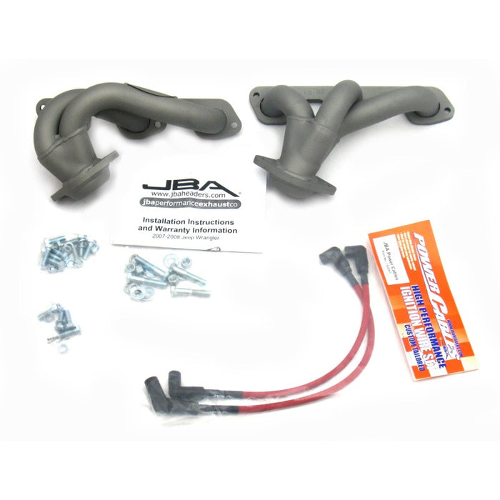 JBA 07-11 Jeep 3.8L V6 1-1/2in Primary Ti Ctd Cat4Ward Header