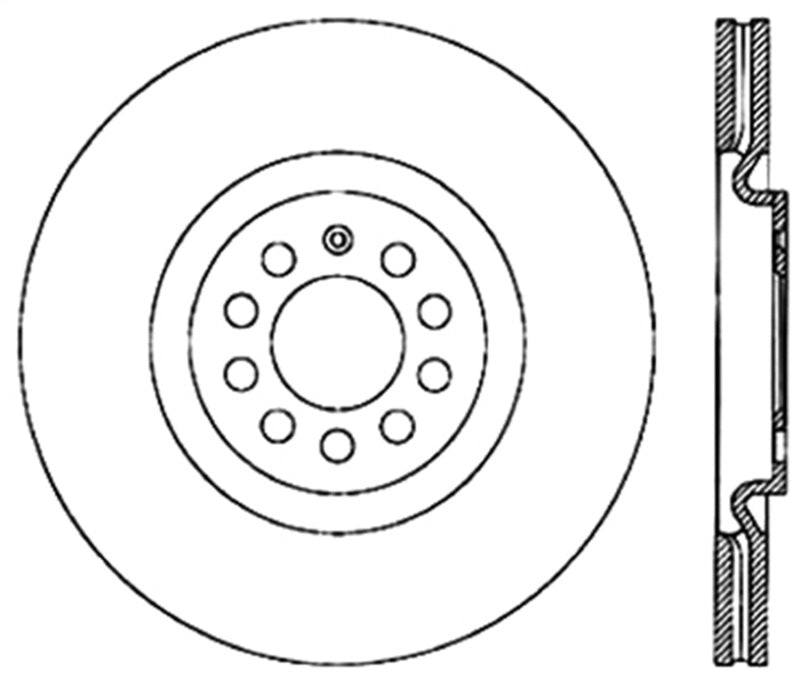 StopTech 00-06 Audi TT Quattro / 03/04-12/04 VW Jetta Left Front Drilled CRYO-STOP Rotor